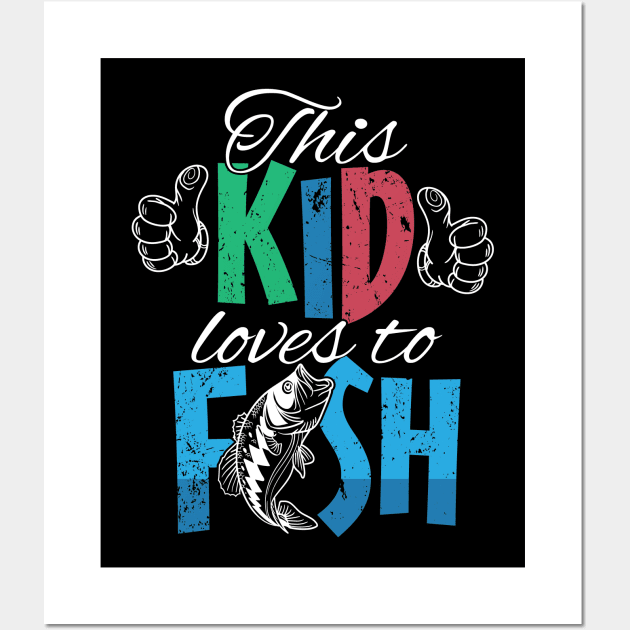 This kid loves to fish Wall Art by captainmood